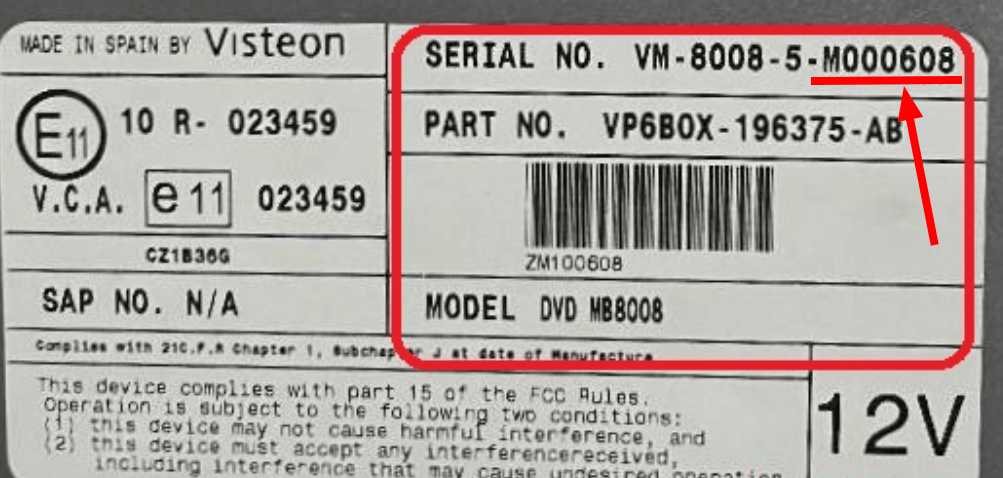 Free Ford Radio Code - V/M series